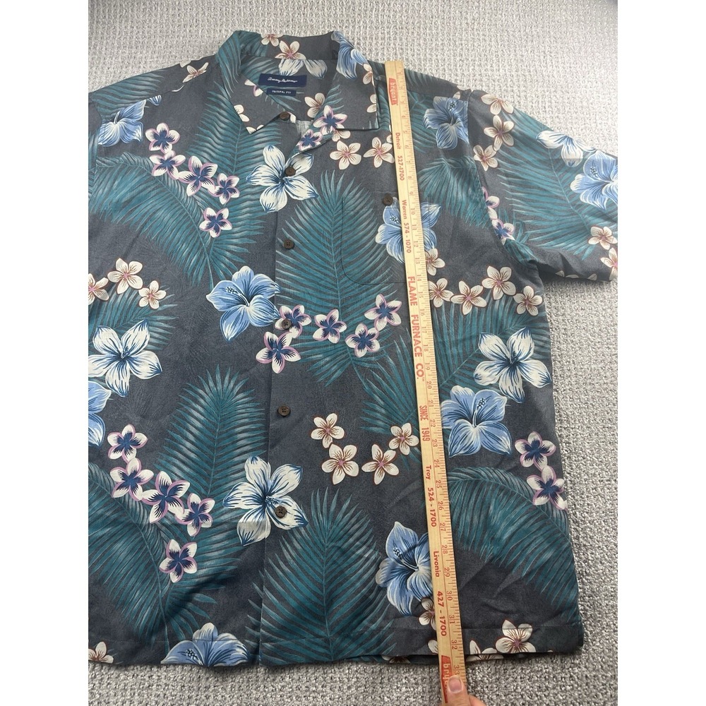 Tommy Bahama Mens 3XL Hawaiian Shirt Green Tropical Camp Floral Silk Blend - Picture 6 of 8